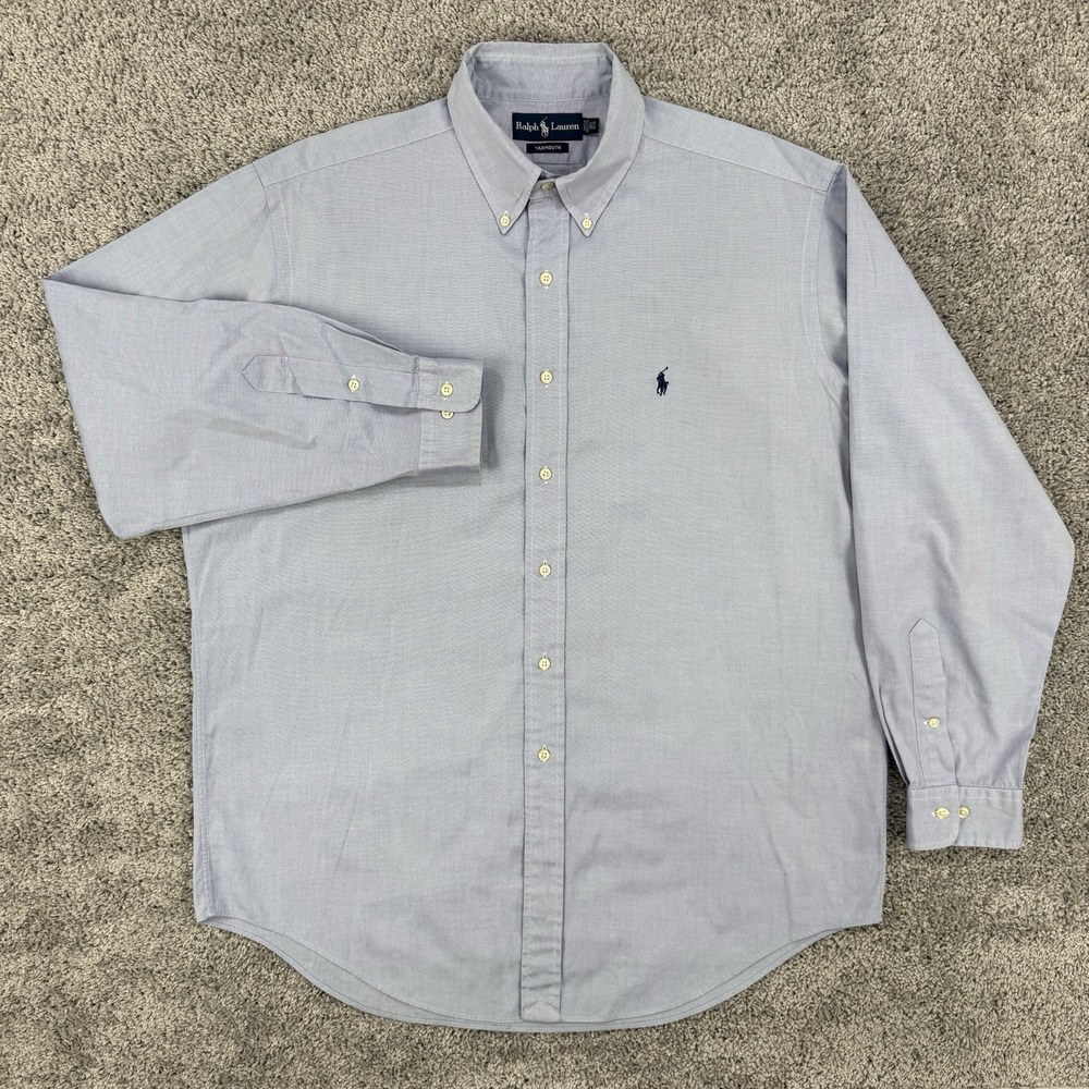 Vintage 90s Ralph Lauren Oxford Shirt Men's 16.5-34/35 Yarmouth Button Down OCBD